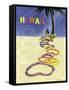 Hawaii-Lei On The Sand-John Fernie-Framed Stretched Canvas