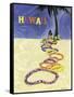 Hawaii-Lei On The Sand-John Fernie-Framed Stretched Canvas