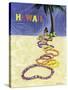 Hawaii-Lei On The Sand-John Fernie-Stretched Canvas