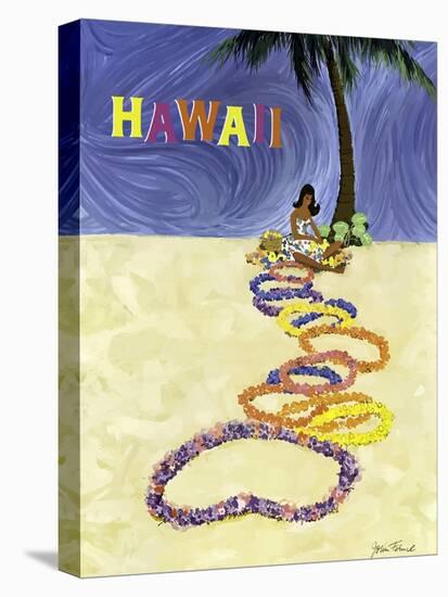 Hawaii-Lei On The Sand-John Fernie-Stretched Canvas