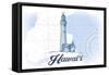 Hawaii - Lighthouse - Blue - Coastal Icon-Lantern Press-Framed Stretched Canvas