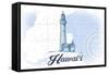 Hawaii - Lighthouse - Blue - Coastal Icon-Lantern Press-Framed Stretched Canvas