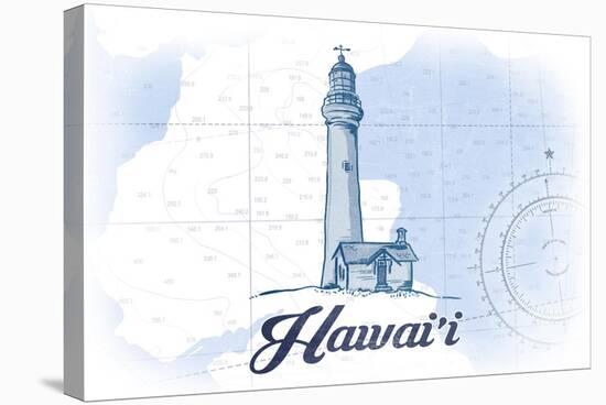 Hawaii - Lighthouse - Blue - Coastal Icon-Lantern Press-Stretched Canvas