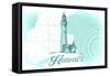 Hawaii - Lighthouse - Teal - Coastal Icon-Lantern Press-Framed Stretched Canvas