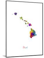 Hawaii Map-Michael Tompsett-Mounted Art Print