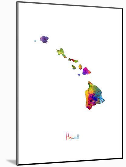 Hawaii Map-Michael Tompsett-Mounted Art Print