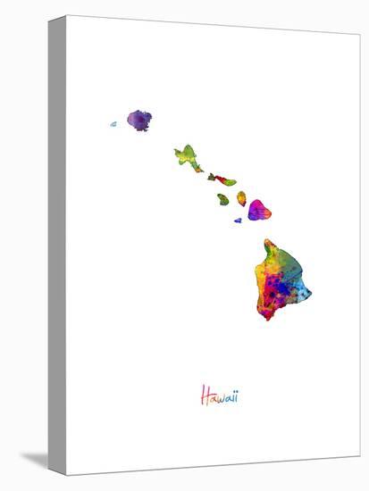 Hawaii Map-Michael Tompsett-Stretched Canvas