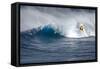 Hawaii Maui. Helicopter Crew Filming Kyle Lenny Surfing Monster Waves at Pe'Ahi Jaws-Janis Miglavs-Framed Stretched Canvas