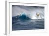 Hawaii Maui. Helicopter Crew Filming Kyle Lenny Surfing Monster Waves at Pe'Ahi Jaws-Janis Miglavs-Framed Photographic Print