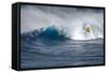 Hawaii Maui. Helicopter Crew Filming Kyle Lenny Surfing Monster Waves at Pe'Ahi Jaws-Janis Miglavs-Framed Stretched Canvas