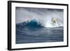 Hawaii Maui. Helicopter Crew Filming Kyle Lenny Surfing Monster Waves at Pe'Ahi Jaws-Janis Miglavs-Framed Photographic Print