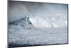 Hawaii, Maui. Kai Lenny Stand Up Paddle Board Surfing Monster Waves at Pe'Ahi Jaws-Janis Miglavs-Mounted Photographic Print