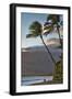 Hawaii, Maui, Kihei. Tourists walking under palm trees on Kalae Pohaku beach.-Janis Miglavs-Framed Photographic Print