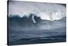 Hawaii Maui. Kyle Lenny Surfing Monster Waves at Pe'Ahi Jaws-Janis Miglavs-Stretched Canvas