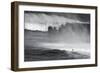 Hawaii, Maui. Lone Figure Surfing Monster Waves at Pe'Ahi Jaws, North Shore Maui-Janis Miglavs-Framed Photographic Print