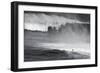 Hawaii, Maui. Lone Figure Surfing Monster Waves at Pe'Ahi Jaws, North Shore Maui-Janis Miglavs-Framed Photographic Print