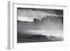 Hawaii, Maui. Lone Figure Surfing Monster Waves at Pe'Ahi Jaws, North Shore Maui-Janis Miglavs-Framed Photographic Print