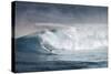 Hawaii. Maui. Lone Windsurfer on Monster Waves at Pe'Ahi Jaws, North Shore Maui-Janis Miglavs-Stretched Canvas
