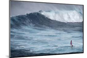 Hawaii, Maui. Robby Naish Windsurfing Monster Waves at Pe'Ahi Jaws, North Shore Maui-Janis Miglavs-Mounted Photographic Print