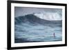 Hawaii, Maui. Robby Naish Windsurfing Monster Waves at Pe'Ahi Jaws, North Shore Maui-Janis Miglavs-Framed Photographic Print