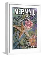 Hawaii - Mermaid Kisses and Starfish Wishes - Tidepool-Lantern Press-Framed Art Print