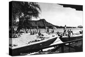 Hawaii - O'ahu Island; Diamond Head from Outrigger Canoe Club-Lantern Press-Stretched Canvas
