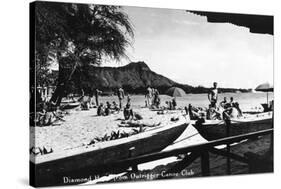 Hawaii - O'ahu Island; Diamond Head from Outrigger Canoe Club-Lantern Press-Stretched Canvas