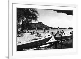 Hawaii - O'ahu Island; Diamond Head from Outrigger Canoe Club-Lantern Press-Framed Art Print