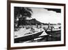 Hawaii - O'ahu Island; Diamond Head from Outrigger Canoe Club-Lantern Press-Framed Premium Giclee Print