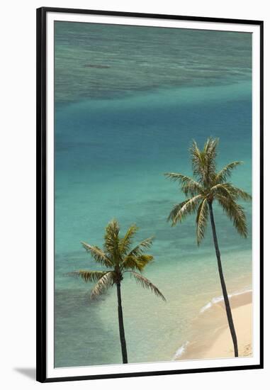 Hawaii, Oahu, Honolulu, Waikiki, Fort Derussy Beach and Palm Trees-David Wall-Framed Premium Photographic Print