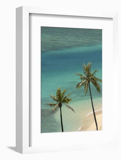 Hawaii, Oahu, Honolulu, Waikiki, Fort Derussy Beach and Palm Trees-David Wall-Framed Photographic Print