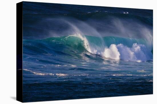 Hawaii, Oahu, Large Waves Along the Pipeline Beach-Terry Eggers-Stretched Canvas