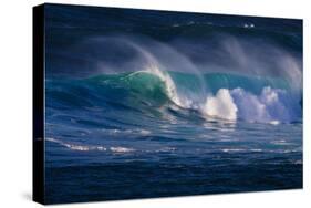 Hawaii, Oahu, Large Waves Along the Pipeline Beach-Terry Eggers-Stretched Canvas