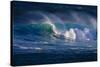 Hawaii, Oahu, Large Waves Along the Pipeline Beach-Terry Eggers-Stretched Canvas