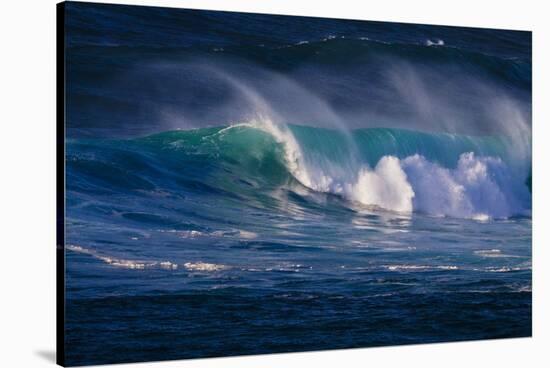 Hawaii, Oahu, Large Waves Along the Pipeline Beach-Terry Eggers-Stretched Canvas