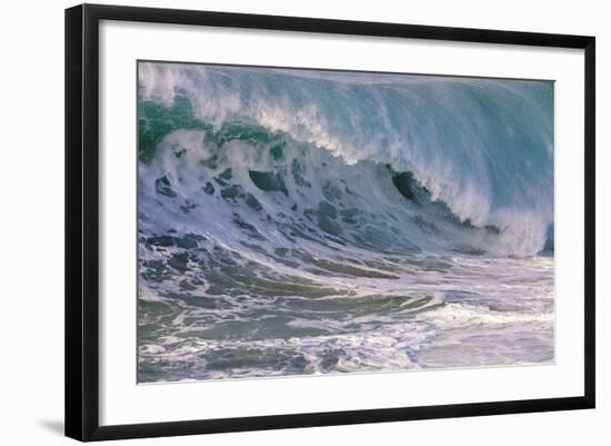 Hawaii, Oahu, Large Waves Along the Pipeline Beach-Terry Eggers-Framed Photographic Print