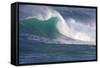 Hawaii, Oahu, Large Waves Along the Pipeline Beach-Terry Eggers-Framed Stretched Canvas