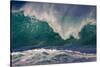 Hawaii, Oahu, Large Waves Along the Pipeline Beach-Terry Eggers-Stretched Canvas