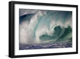 Hawaii, Oahu, Large Waves Along the Pipeline Beach-Terry Eggers-Framed Photographic Print