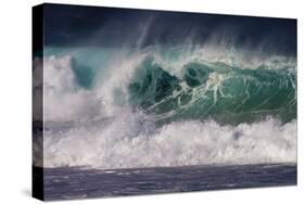 Hawaii, Oahu, Large Waves Along the Pipeline Beach-Terry Eggers-Stretched Canvas