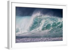 Hawaii, Oahu, Large Waves Along the Pipeline Beach-Terry Eggers-Framed Photographic Print