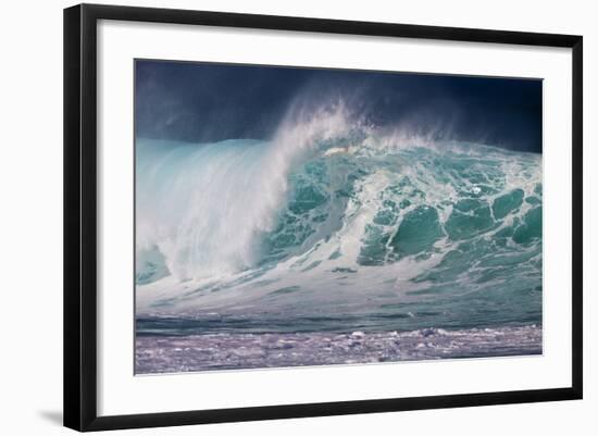 Hawaii, Oahu, Large Waves Along the Pipeline Beach-Terry Eggers-Framed Photographic Print