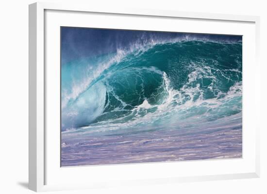 Hawaii, Oahu, Large Waves Along the Pipeline Beach-Terry Eggers-Framed Photographic Print