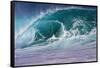 Hawaii, Oahu, Large Waves Along the Pipeline Beach-Terry Eggers-Framed Stretched Canvas