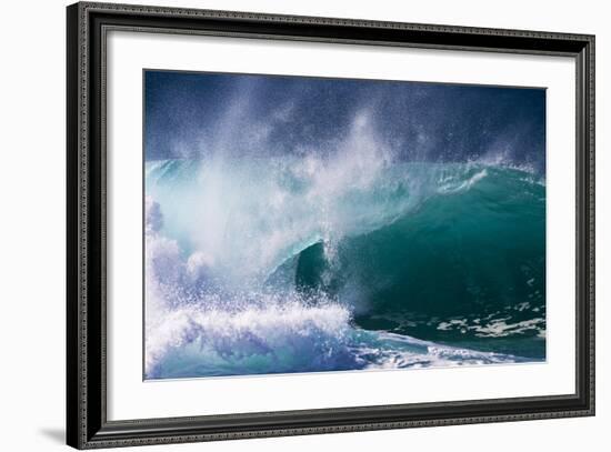 Hawaii, Oahu, Large Waves Along the Pipeline Beach-Terry Eggers-Framed Photographic Print