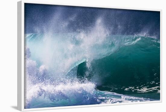 Hawaii, Oahu, Large Waves Along the Pipeline Beach-Terry Eggers-Framed Photographic Print