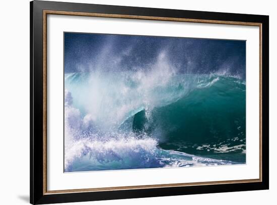 Hawaii, Oahu, Large Waves Along the Pipeline Beach-Terry Eggers-Framed Photographic Print