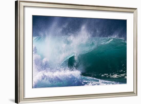 Hawaii, Oahu, Large Waves Along the Pipeline Beach-Terry Eggers-Framed Photographic Print