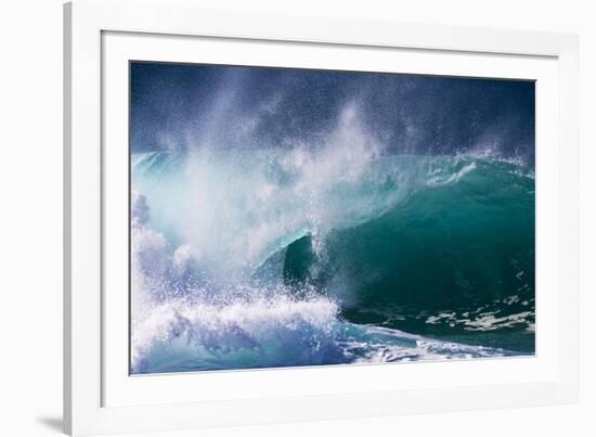 Hawaii, Oahu, Large Waves Along the Pipeline Beach-Terry Eggers-Framed Photographic Print