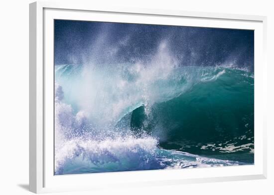 Hawaii, Oahu, Large Waves Along the Pipeline Beach-Terry Eggers-Framed Photographic Print